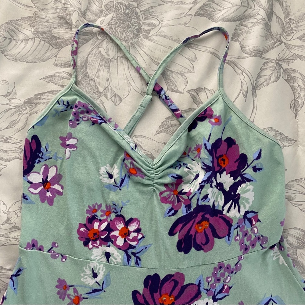 Teal floral babydoll dress - Picture 3 of 6